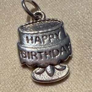 James Avery Tiny Birthday Cake Charm cut hoop and preowned which shows